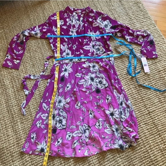 NANETTE Lepore floral ombré belted long sleeve dress. New with tags. - Picture 9 of 11